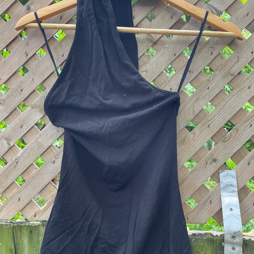 Marcella Black One-Shoulder/ Wrap Neck Top